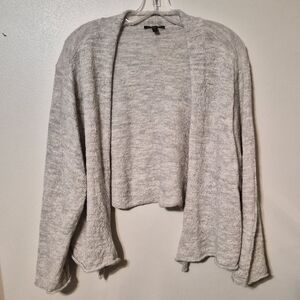 EILEEN FISHER Gray Merino Wool Blend Open Front Cardigan | Size 3X